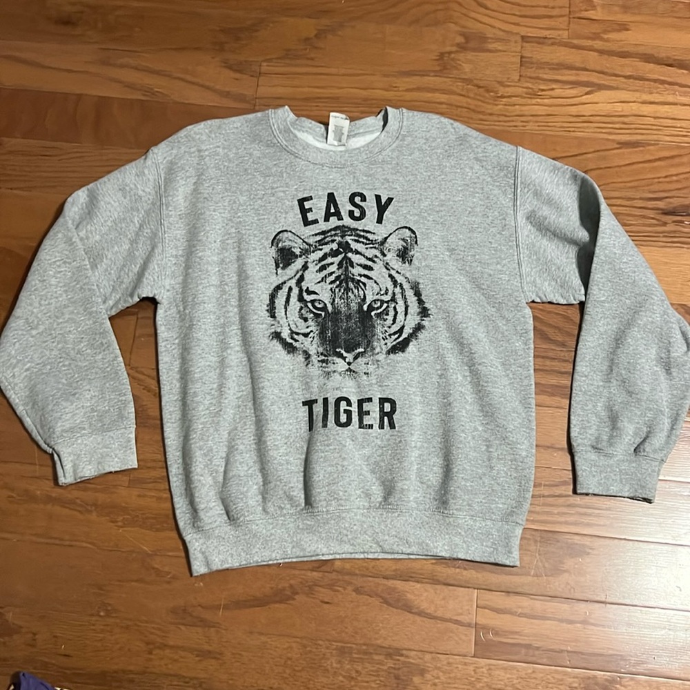 “Easy Tiger” Gray Gildan Sweatshirt - Size Medium